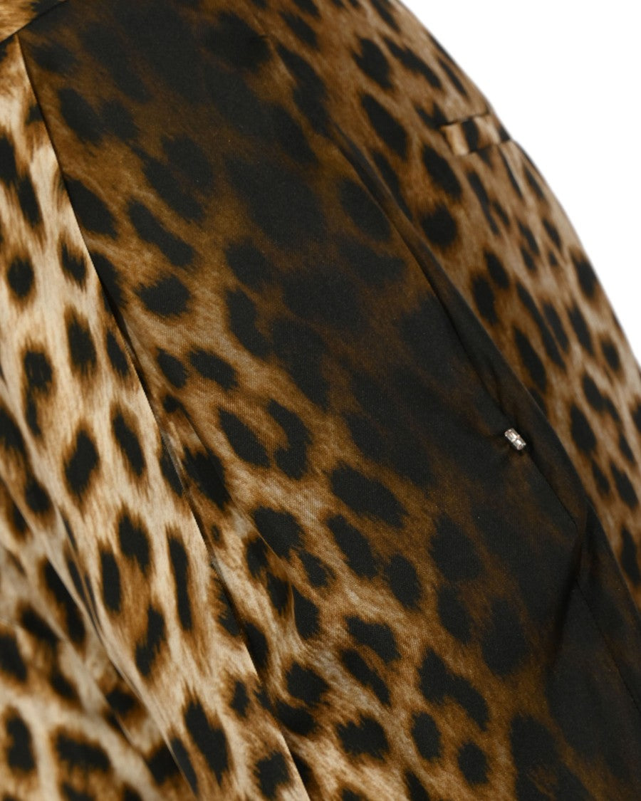 Sportmax Silky Twill Pants With Bold Animal Print Design