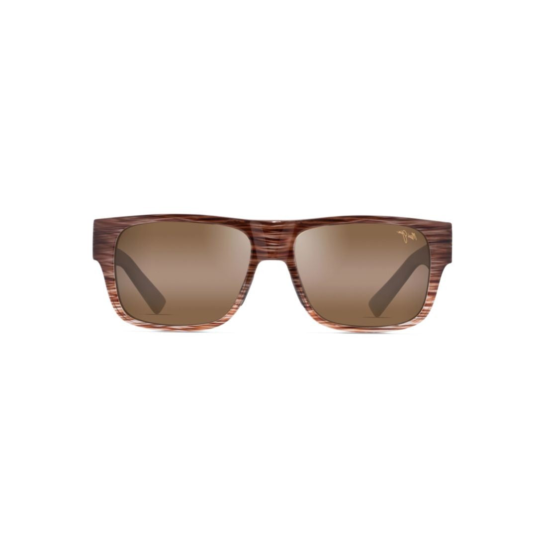 Maui Jim Keahi Rectangular Woodgrain Sunglasses With Brown-Tinted Lenses