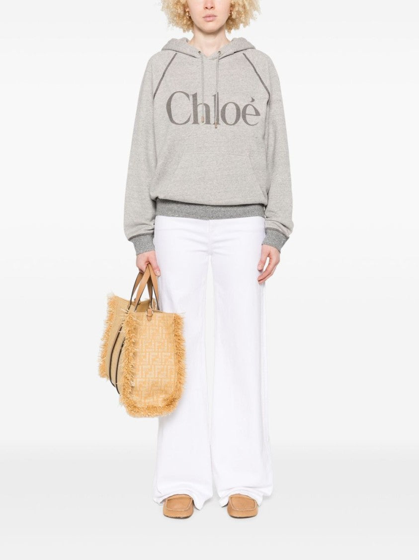 Chloé Oversized Logo Hoodie In A Cotton Fleece Mix