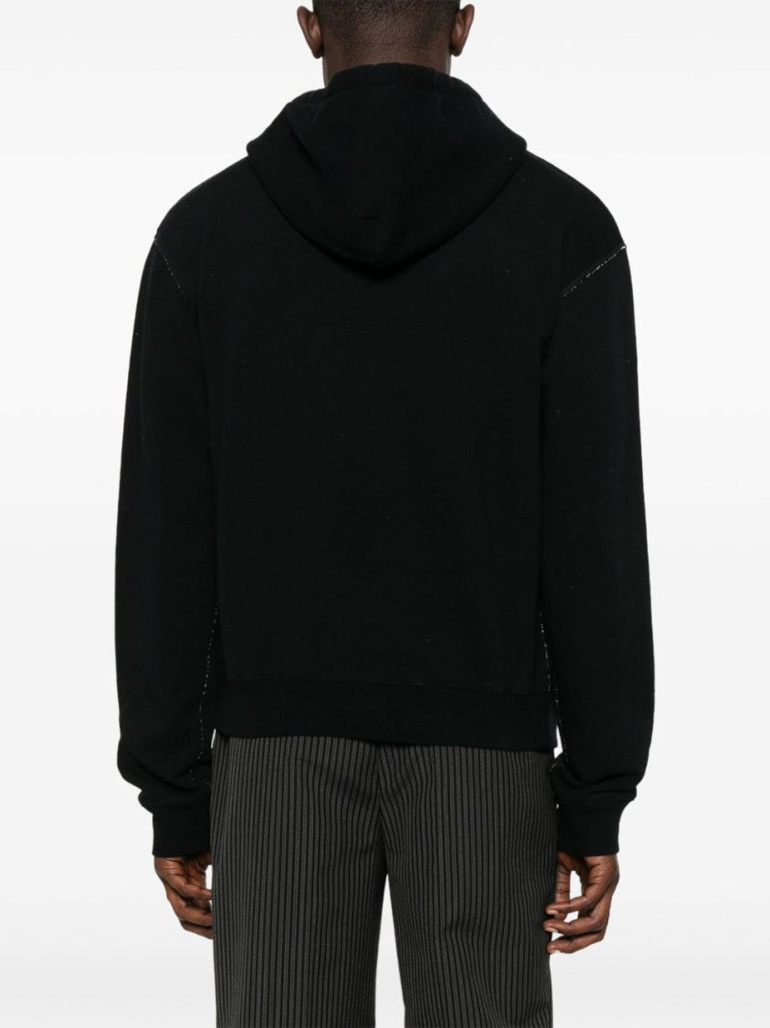 Valentino Garavani Classic Black Hoodie With Vintage Graphic Print