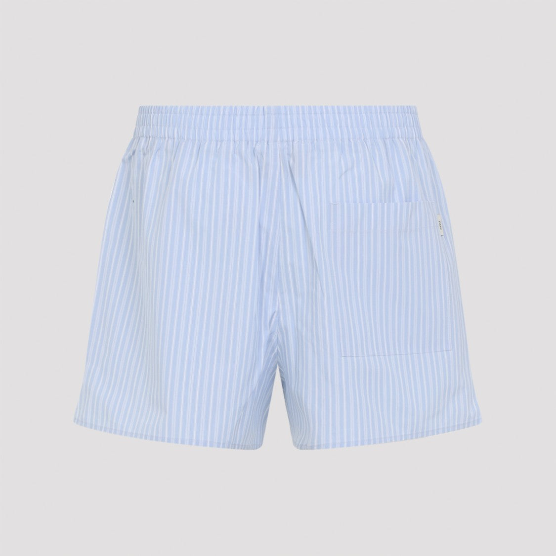 Ami Paris Light Blue Pinstripe Bermuda Shorts With Elastic Waistband
