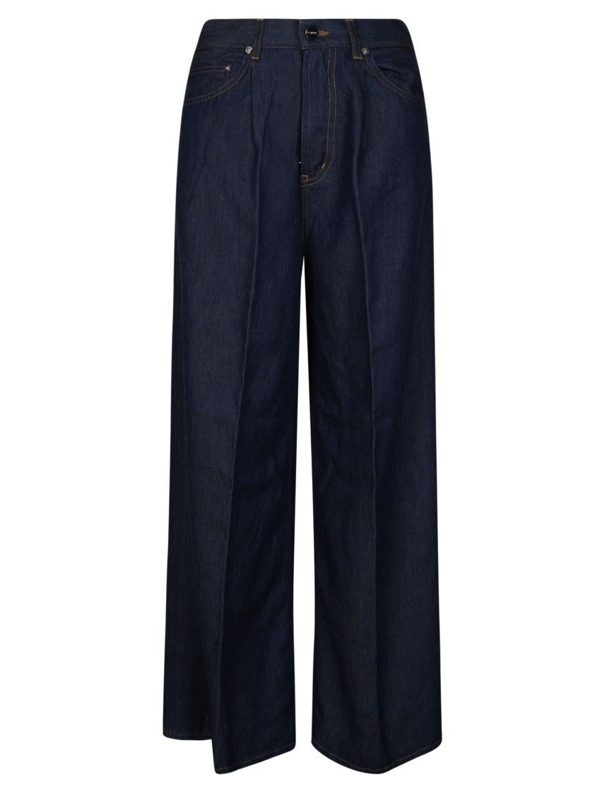 Dondup High Waisted Dark Indigo Wide-Leg Jeans