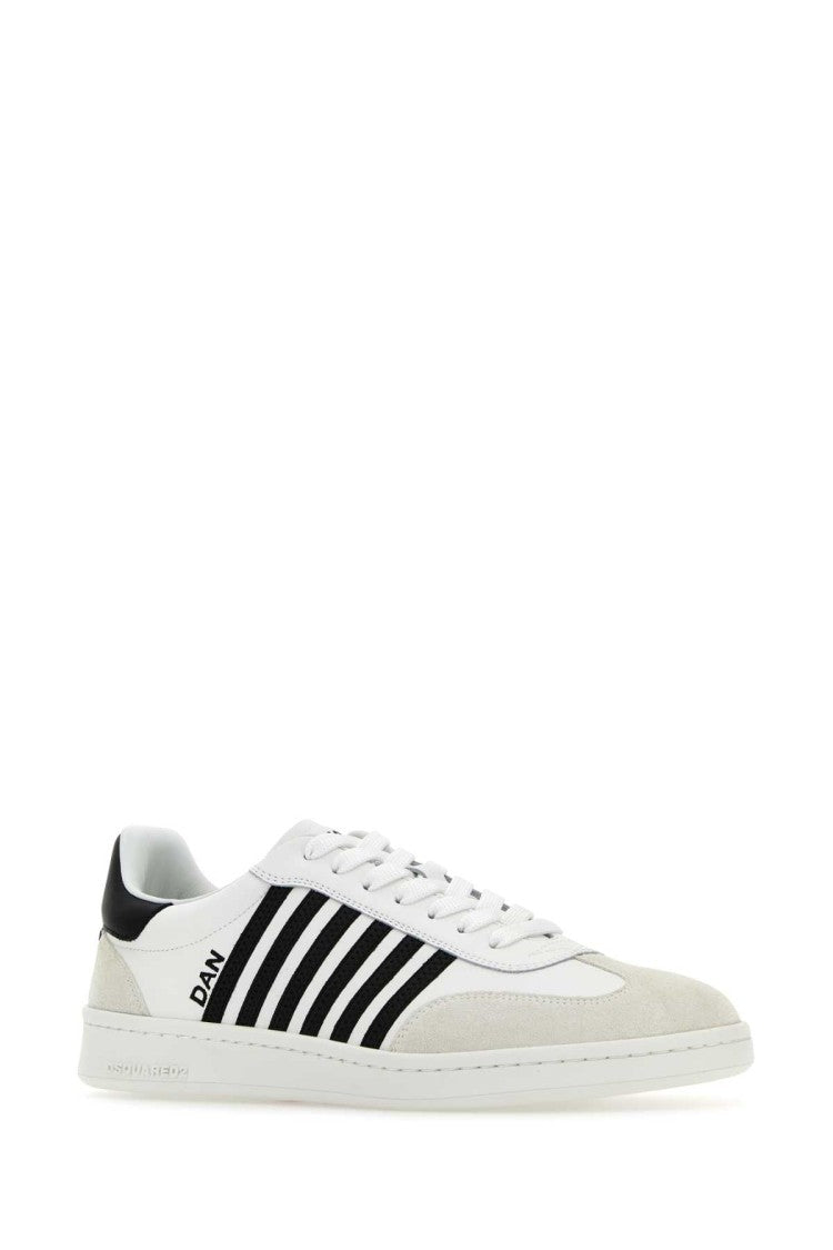 Dsquared2 White Leather Boxer Sneakers