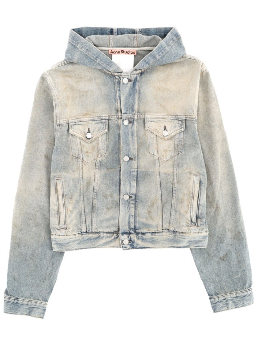 Acne Studios Cropped Washed Cotton Denim Jacket