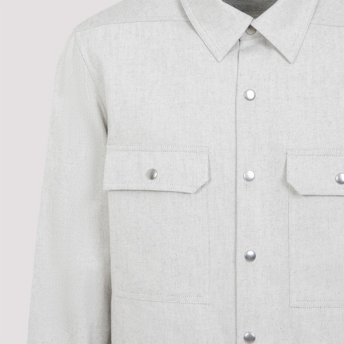 Rick Owens Nude Cotton Button-Up Shirt With Structured Collar