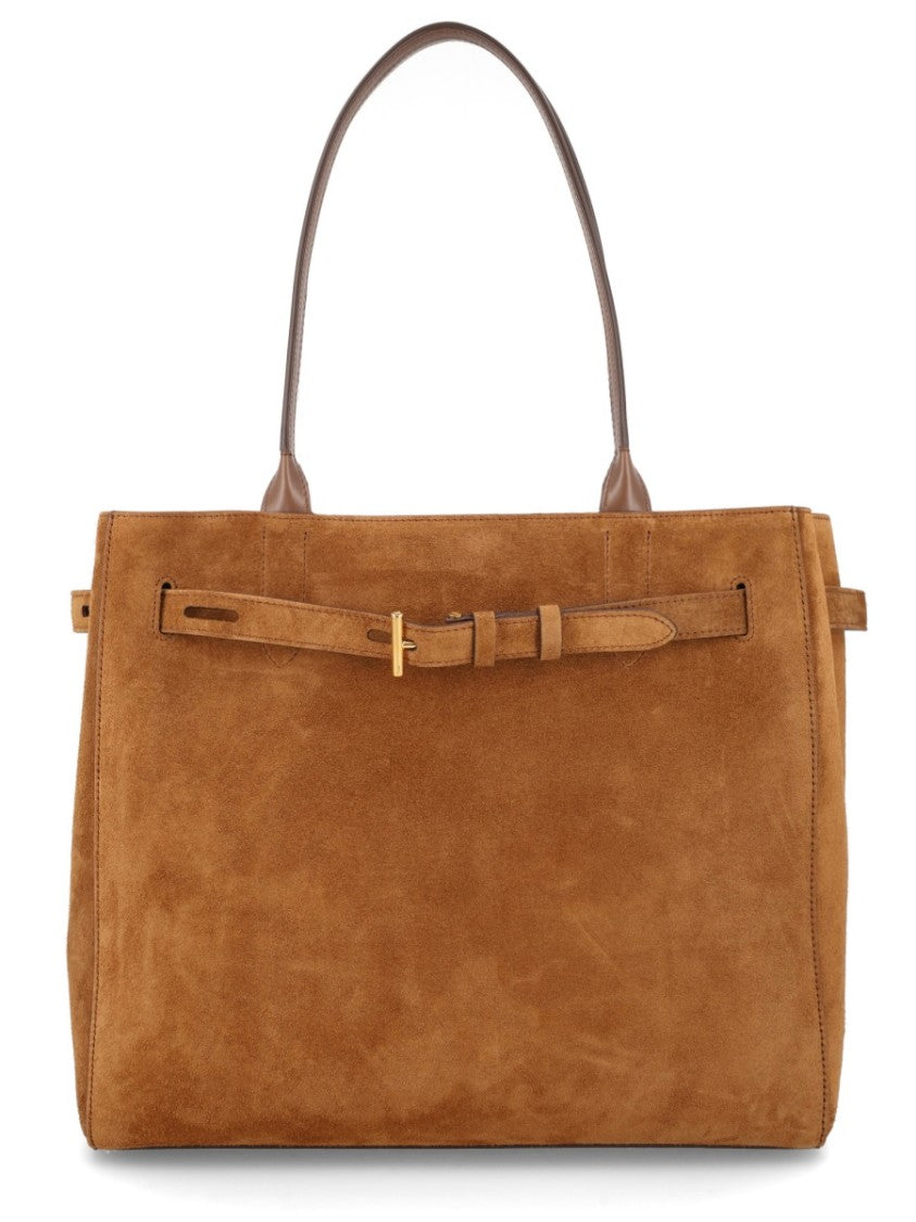 Tom Ford Suede Leather Belt Detail Tote Bag
