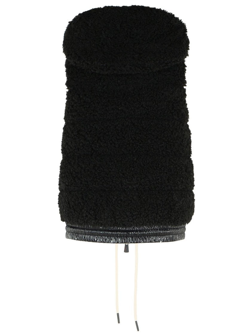 Moncler Grenoble Black Teddy-Style Hooded Polyester Insulated Vest