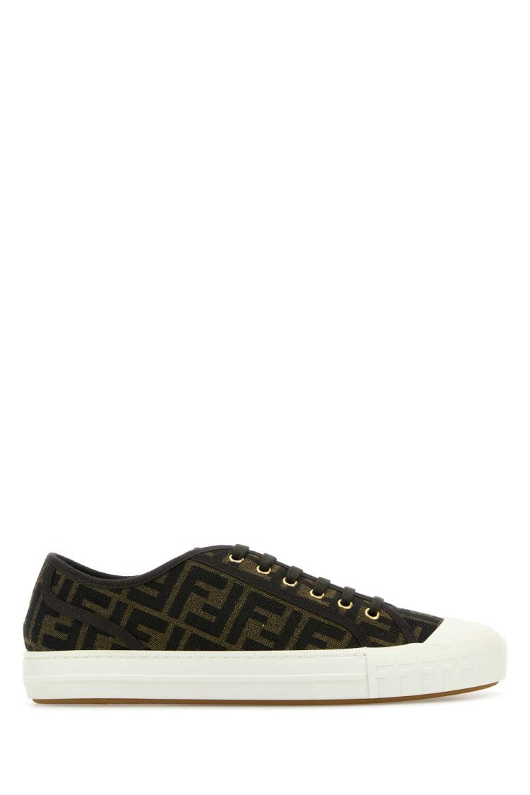 Fendi Embroidered Canvas Domino Sneakers