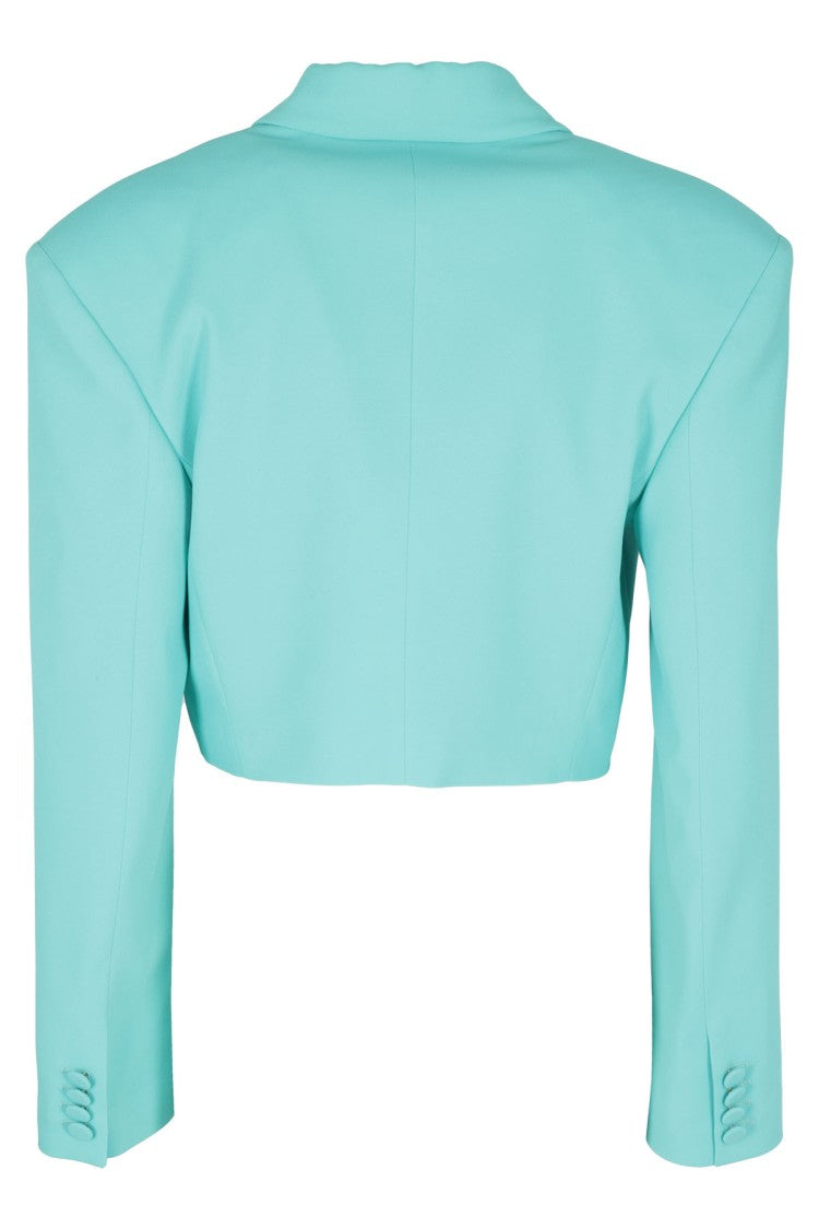 Giuseppe Di Morabito Blue Zircon Single-Breasted Crop Jacket
