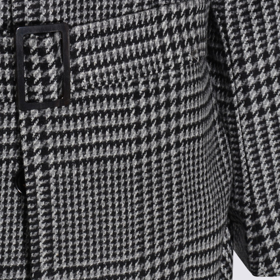 Zegna Grey And Black Wool Coat