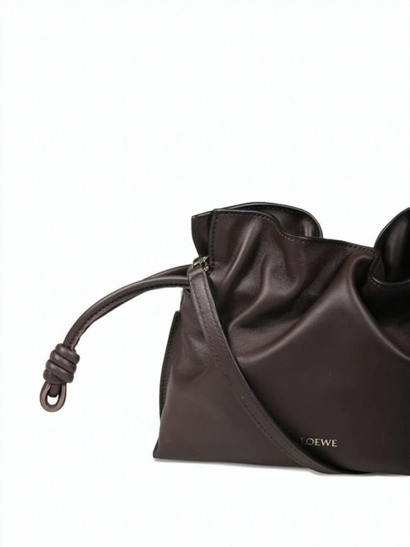Loewe Gathered Napa Leather Crossbody Bag With Gold-Tone Accents