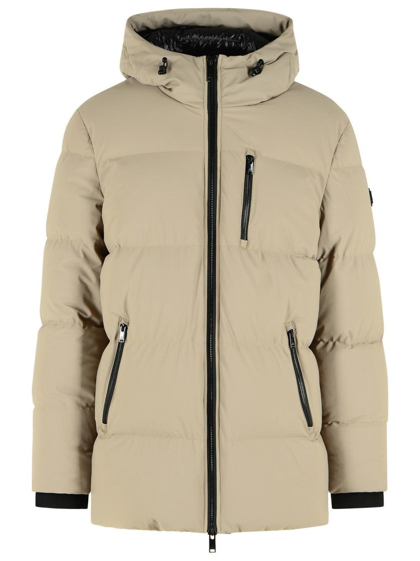 Moose Knuckles 'Soho 3Q' Beige Stretch Nylon Down Jacket
