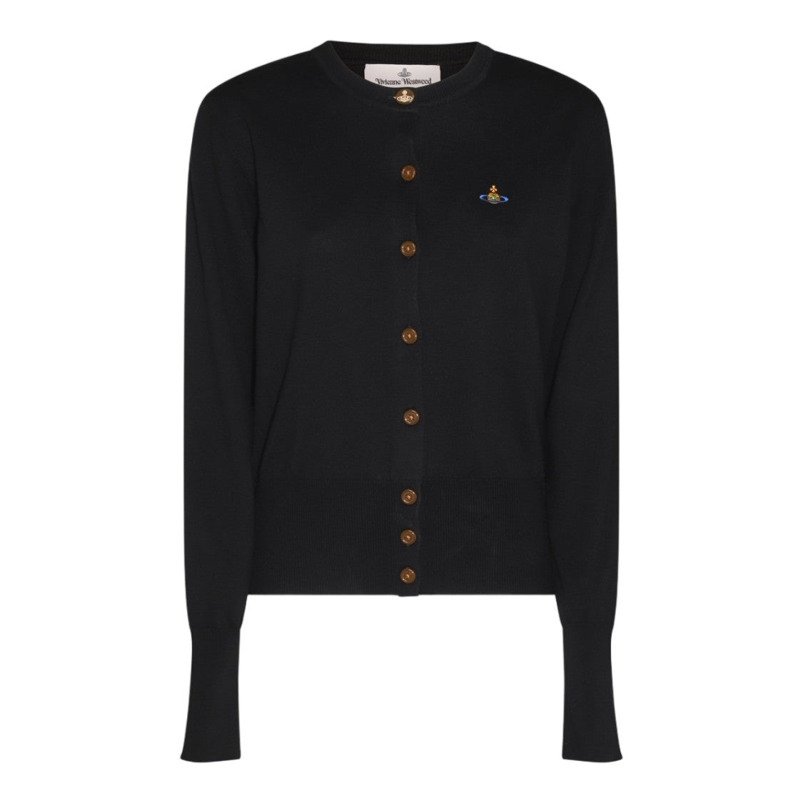 Vivienne Westwood Black Cardigan Sweater With Round Neckline And Button Closure