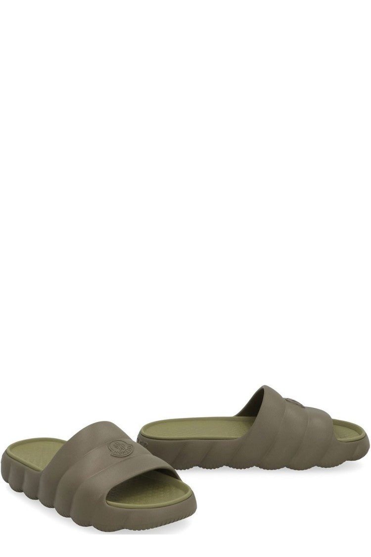 Moncler Green Sandals With Wide Cross Strap