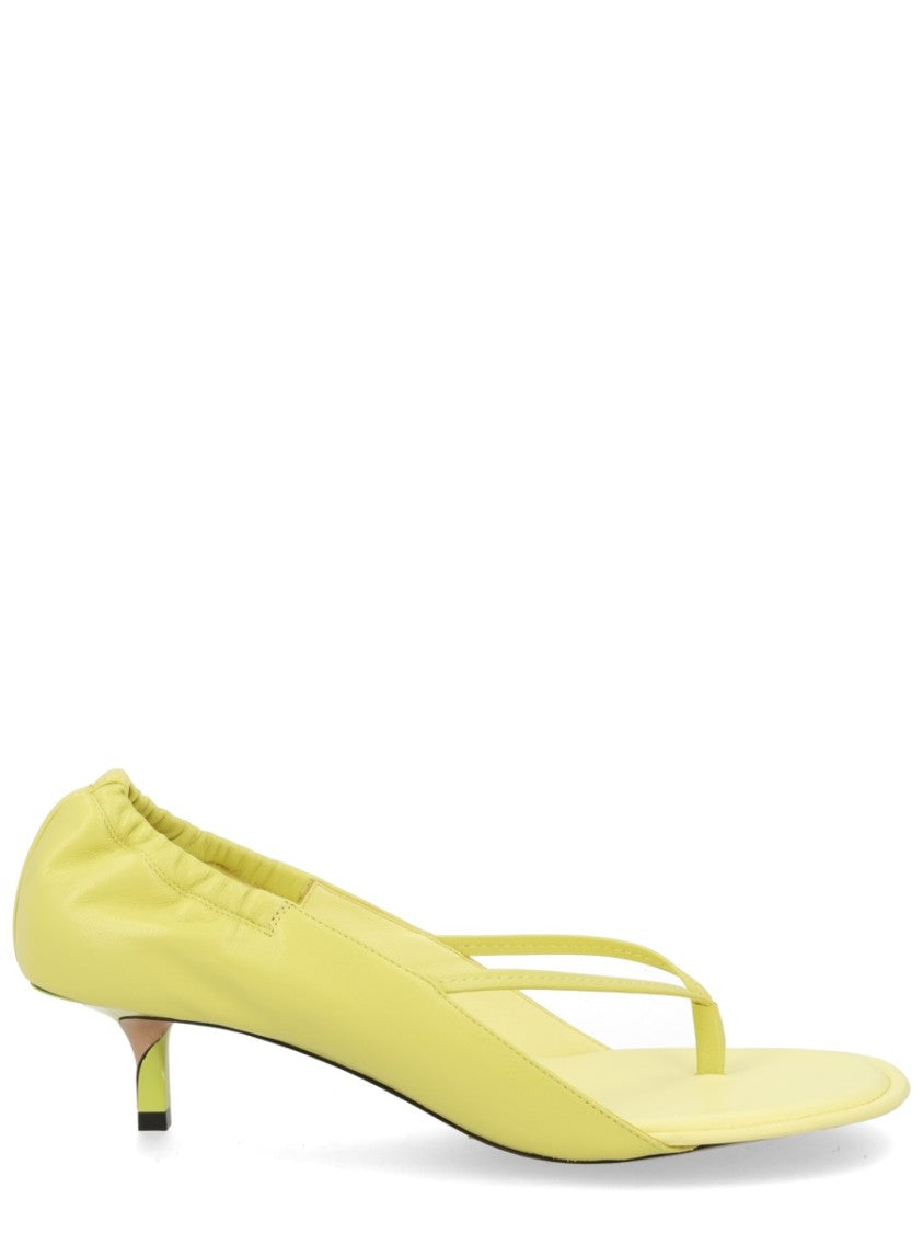 Jacquemus Lamb Leather Thong Ruched Back Sandals