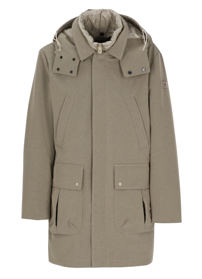 Peuterey Beige Hooded Padded Coat