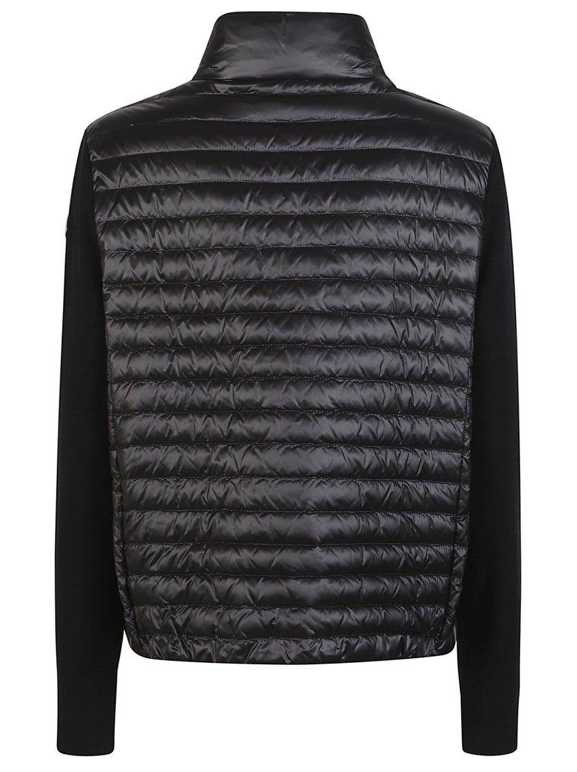 Moncler Tricot Cardigan Quilted High Collar Cardigan