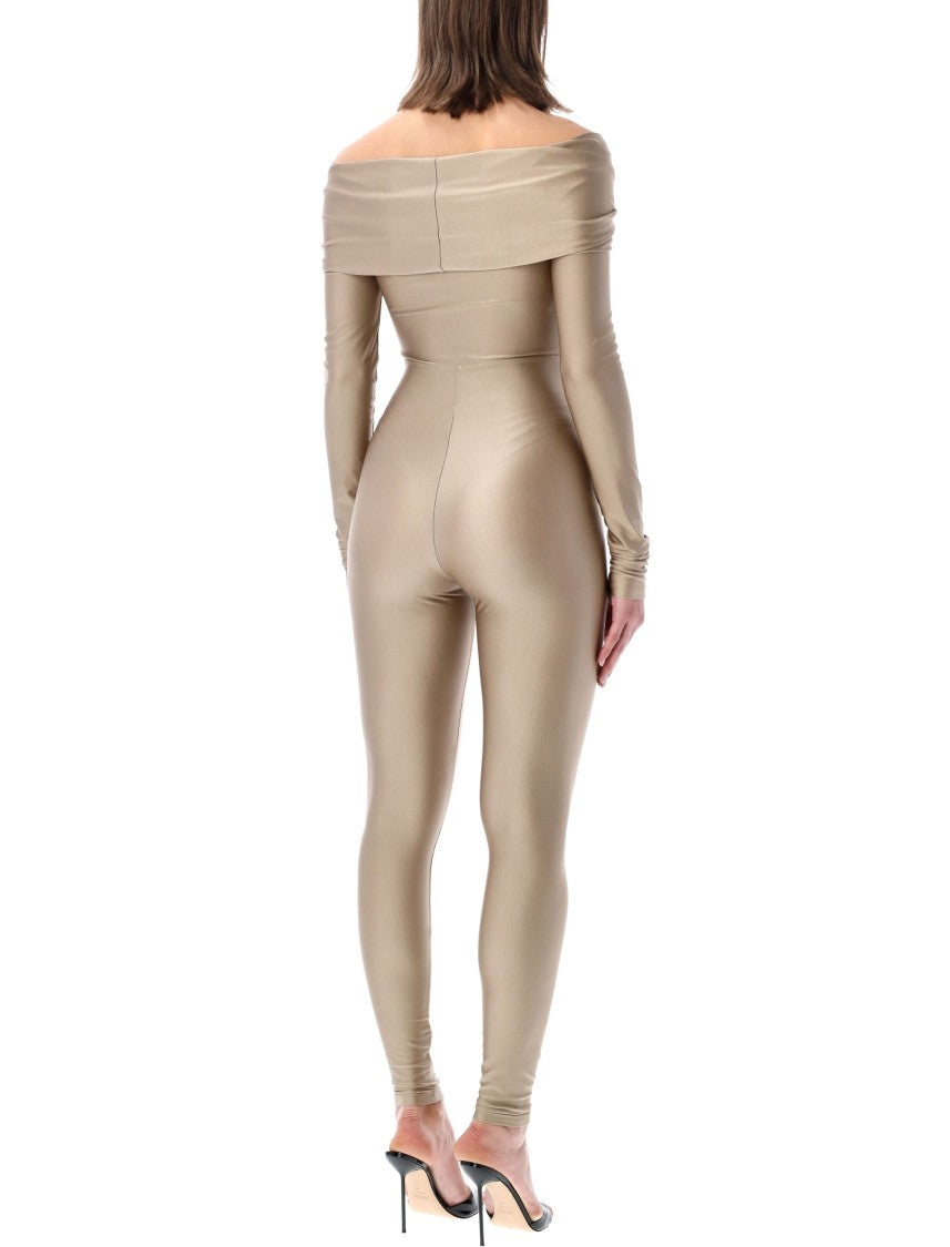 The Andamane Off Shoulder Stretch Cutout Jumpsuit