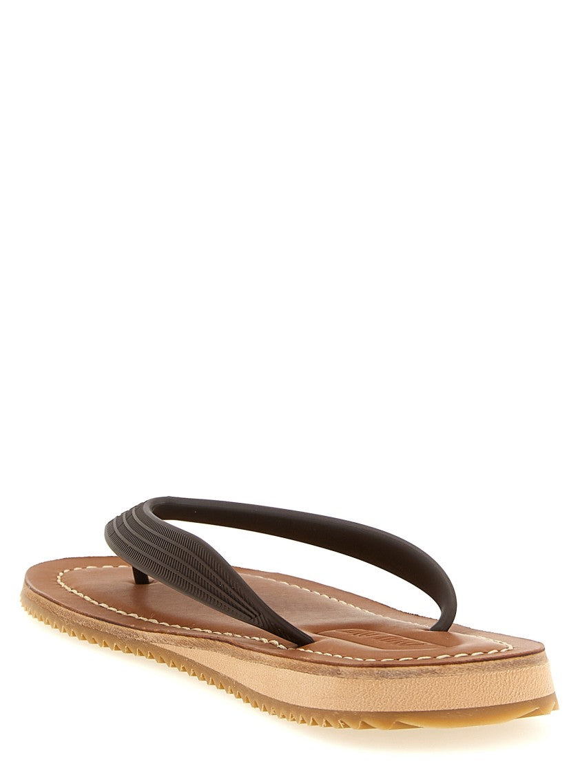 Miu Miu Rubber And Leather Slides