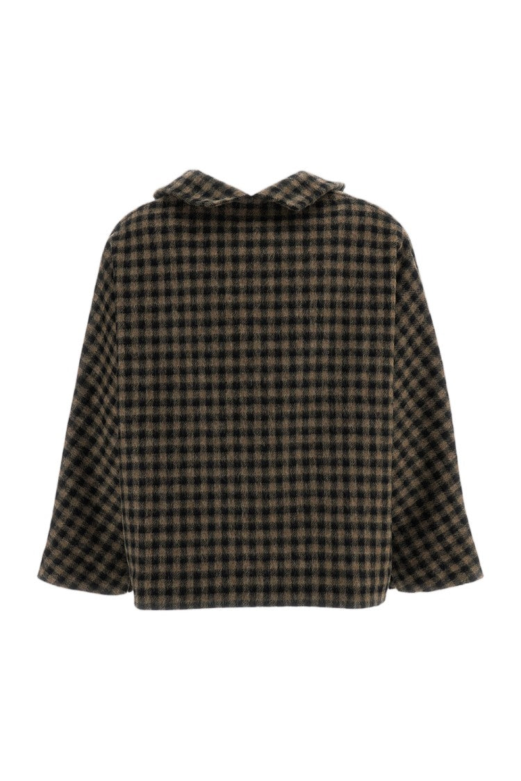 Daniela Gregis Multicolor Peona Bianco Check Wool Bandana Jacket
