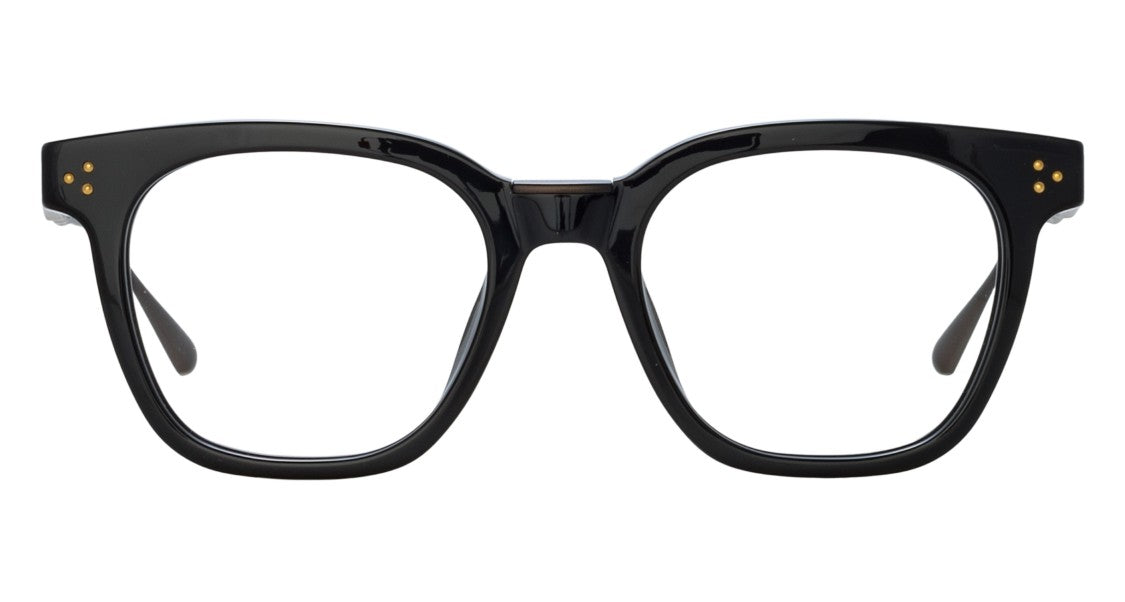 Linda Farrow Lfl Oversized Square Frame Eyeglasses With Textured Gold Accents