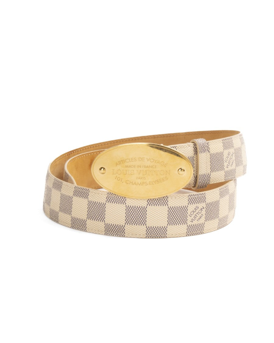 Louis Vuitton Cintura Voyage Damier Azur Canvas Belt