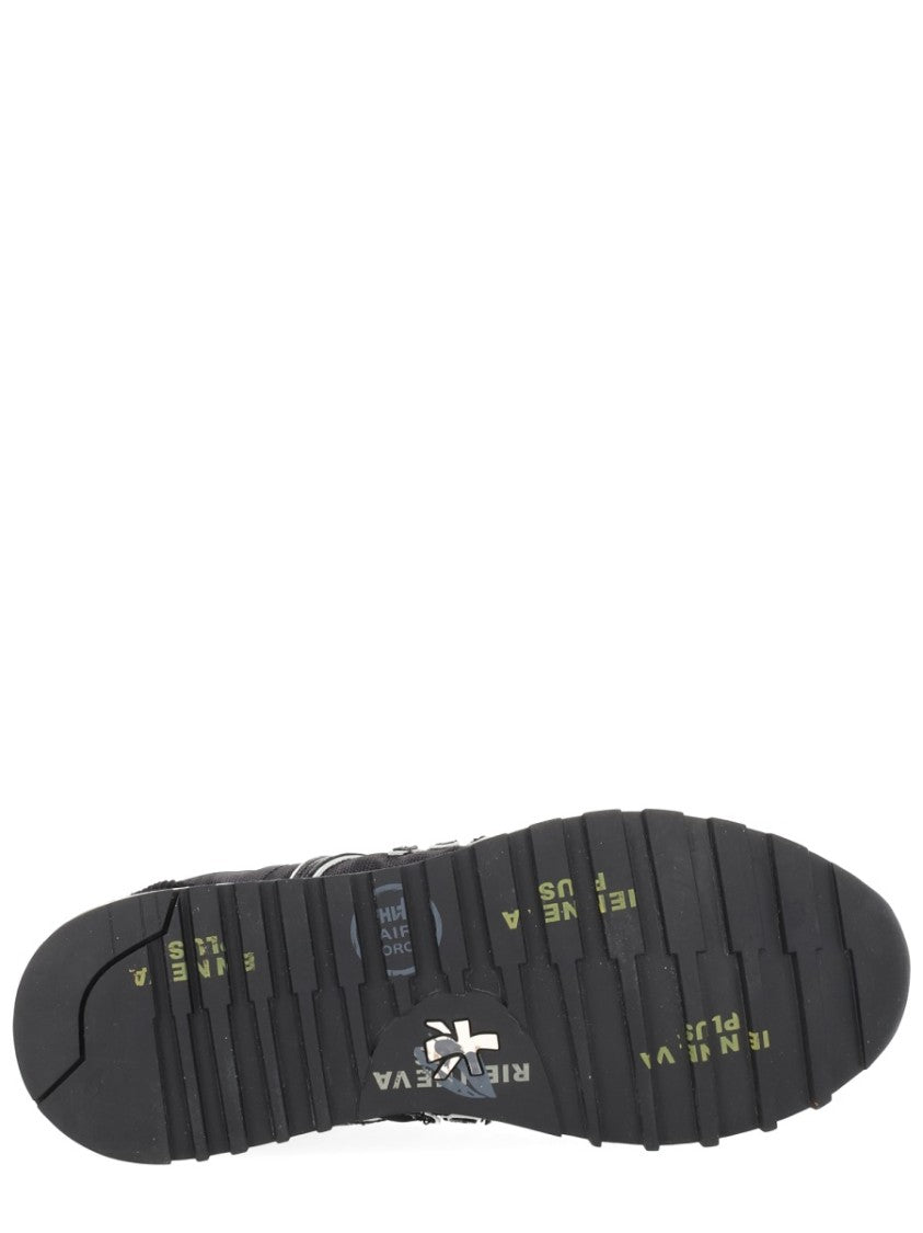 Premiata Lucy Black Fabric Low Sneakers