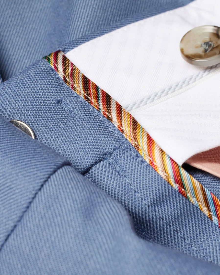 Paul Smith Dusty Blue Tailored Trousers With Contrast Trim