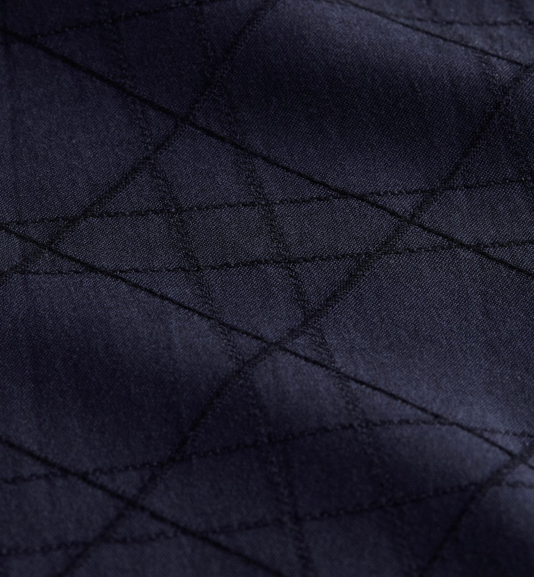 Christian Dior Short-Sleeve Woven Shirt With Tonal Geometric Pattern