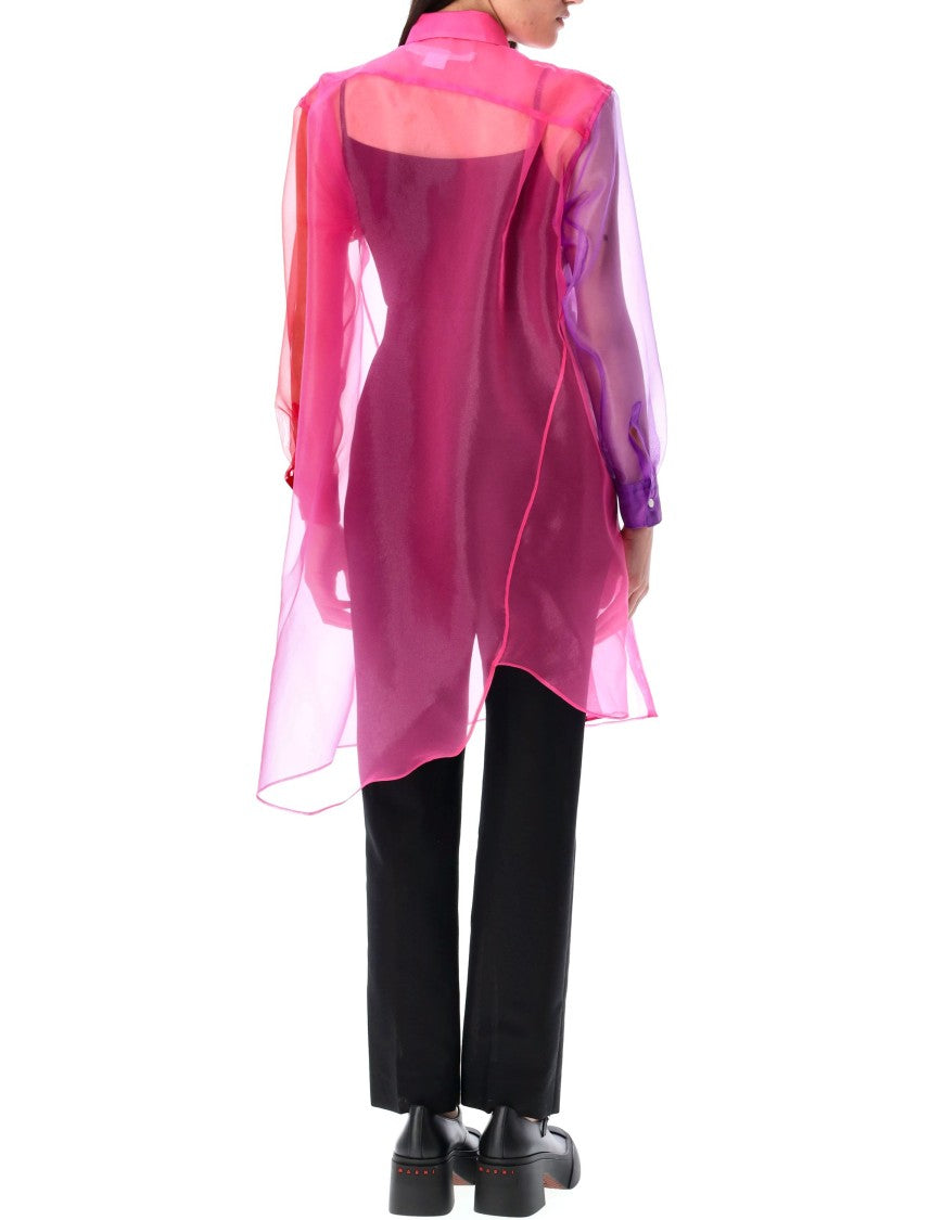 Comme Des Garçons Color Block Organza Shirt