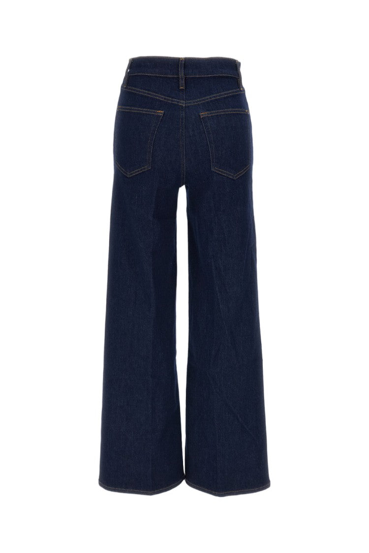 Frame Blue Stretch Cotton Le Slim Palazzo Jeans
