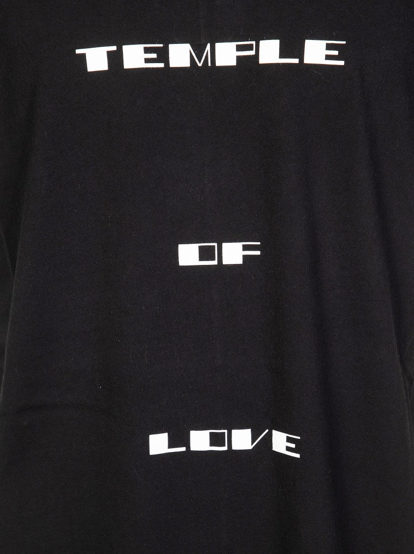 Drkshdw Level T Black Distorted Text Cotton T-Shirt