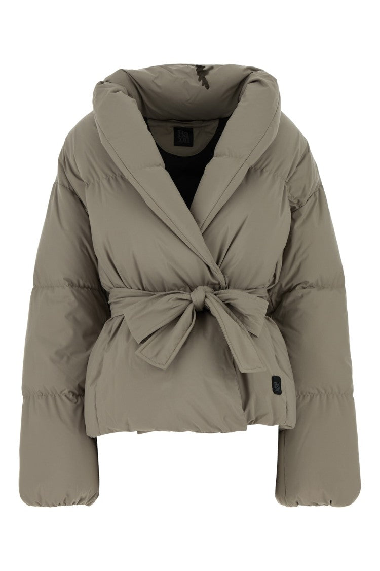 Bacon Wrap-Style Puffer Jacket With Oversized Collar