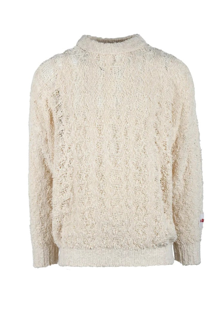 Longo Textured Cable Knit Cotton Sweater