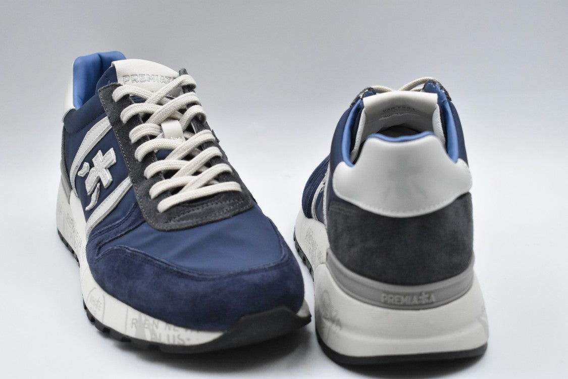 Premiata Blue Low-Top Sneakers With Iconic Logo