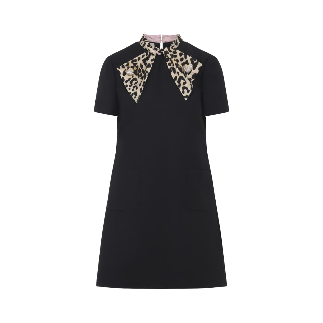 Valentino Black Wool And Silk Mini Dress