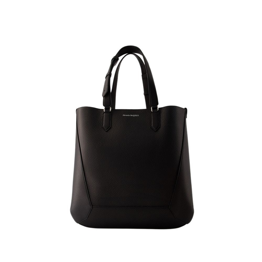 Alexander Mcqueen The Edge Medium Shopper Bag - Leather - Black