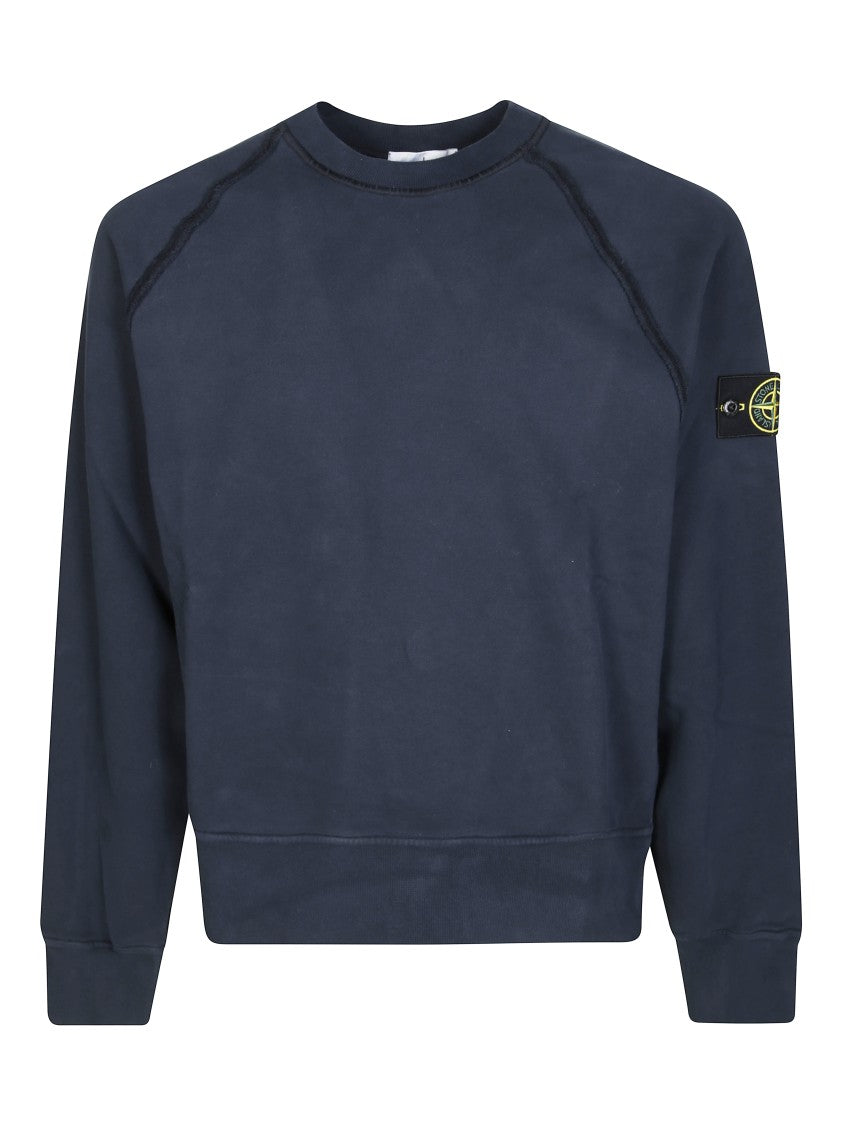 Stone Island Crew Neck Sweatshirt With Subtle Logo Patch
