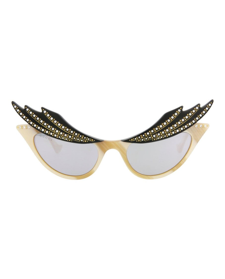 Gucci Cat Eye-Frame Sunglasses With Crystal Embellishments
