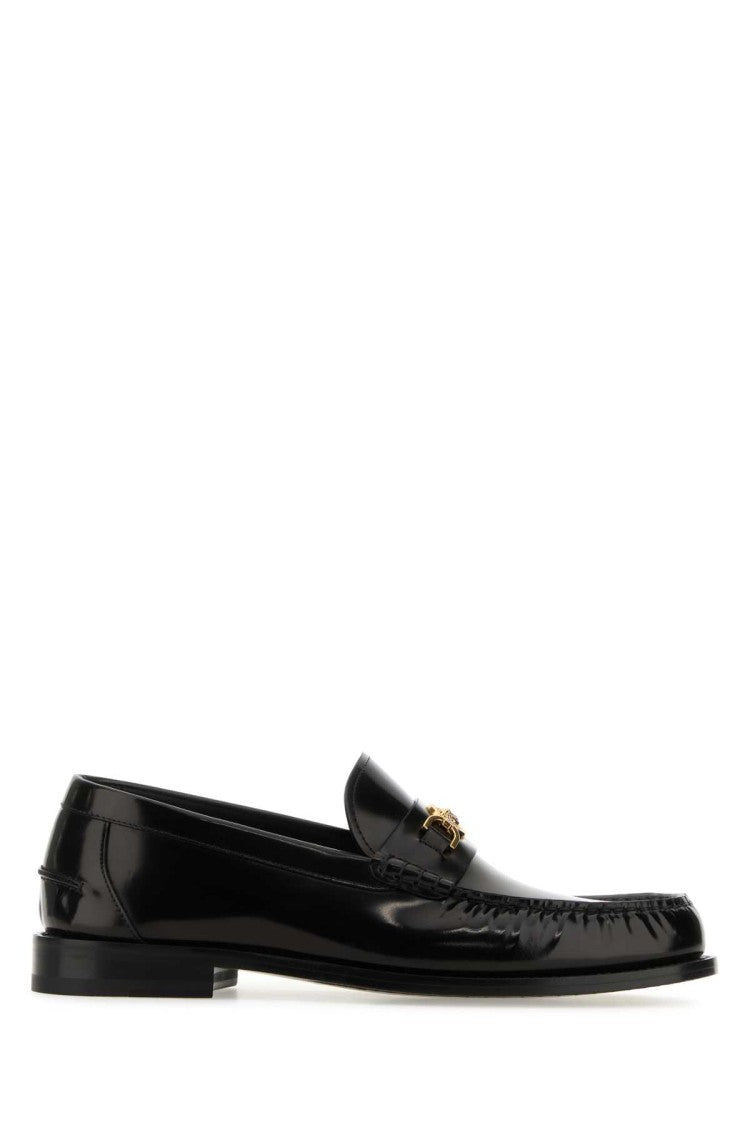 Versace Black Leather Medusa 95 Loafers
