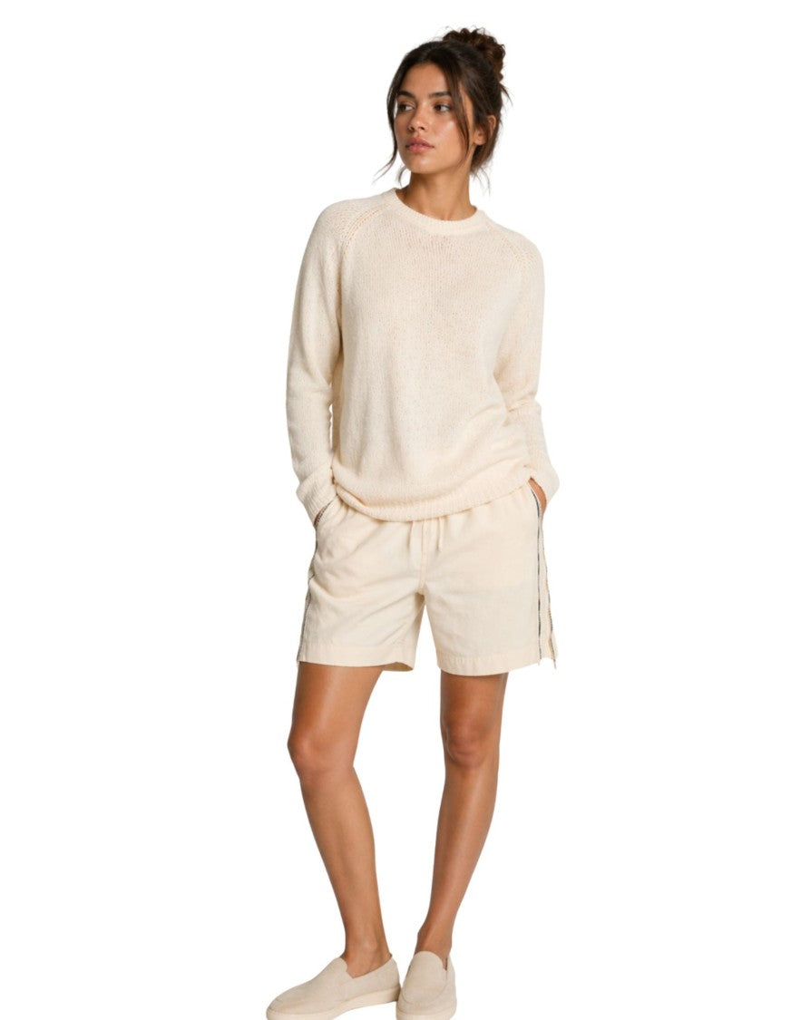 Origin Of Line Cream Raglan Sleeve Hemp Knit Top