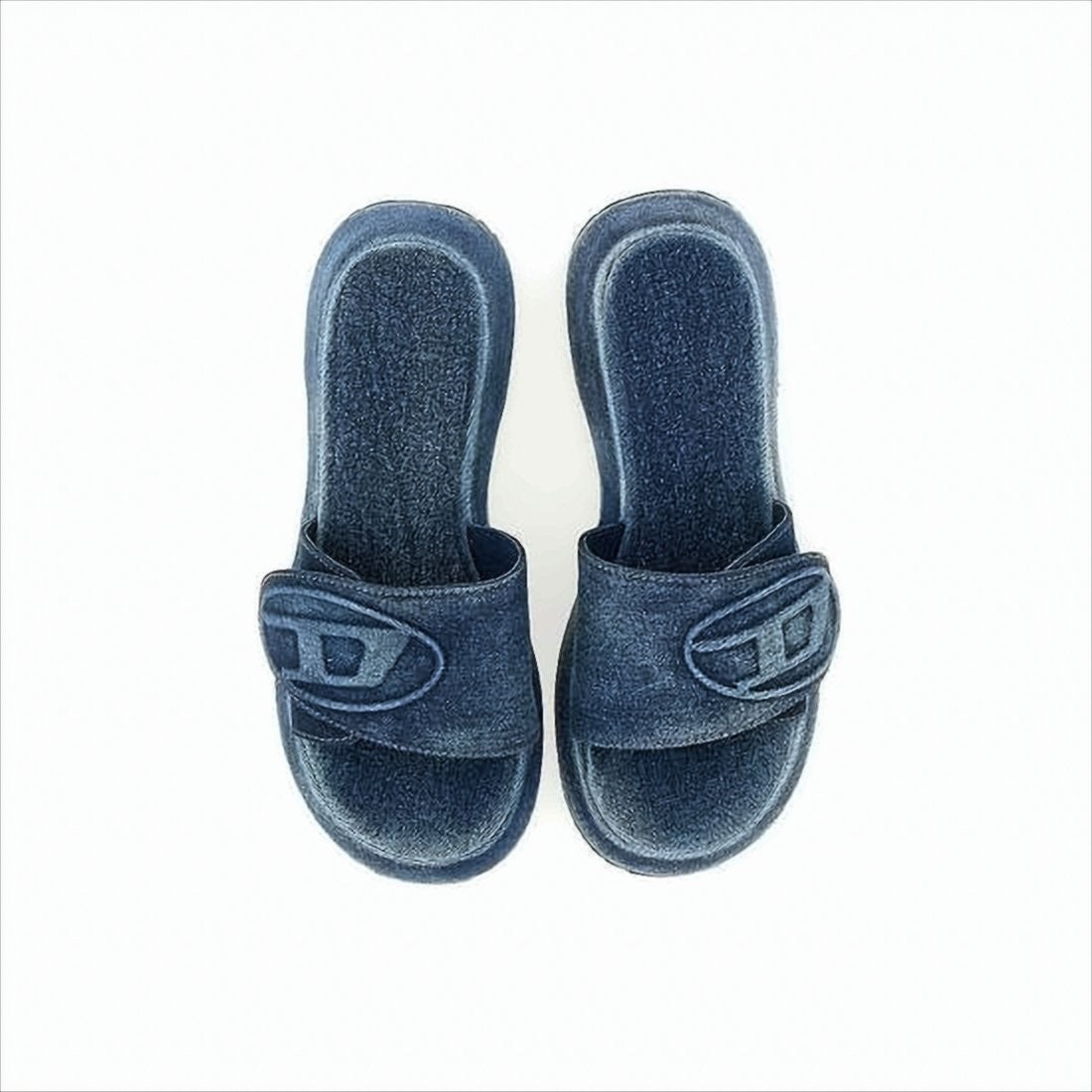 Diesel Denim-Inspired Cotton Sandals With Logo Detail
