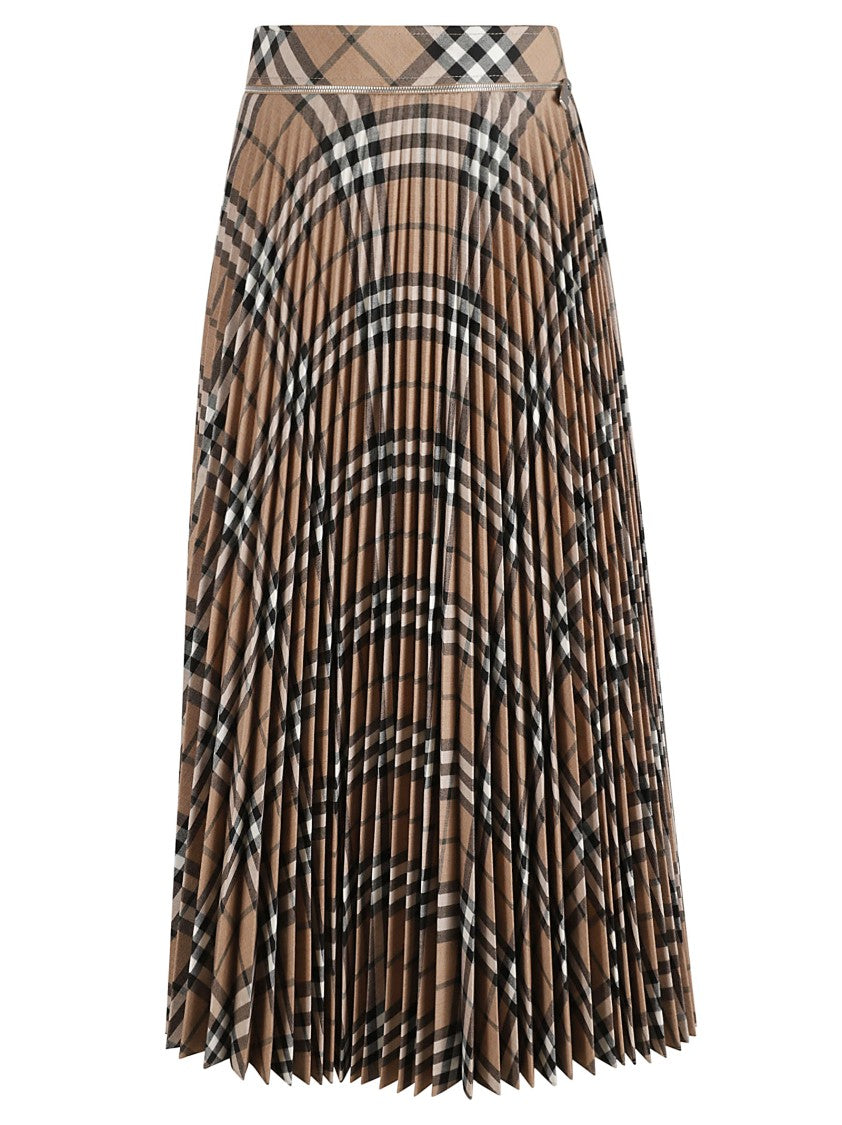 Burberry Pleated Check Pattern Skirt
