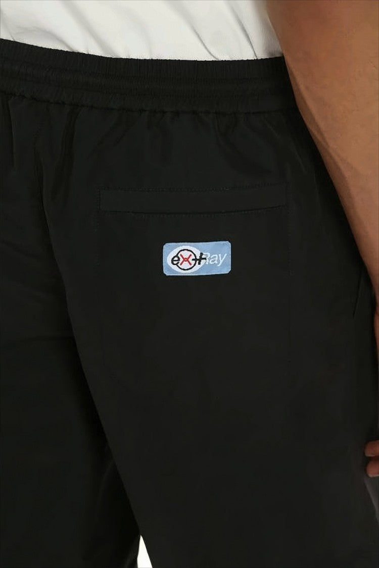 Heron Preston Relaxed-Fit Black Shorts With Logo Patch And Bold Label