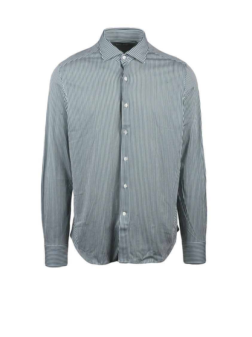 Sonrisa Fior Di Cotone Fior Di Cotone Shirt With Vertical Stripes And Classic Collar