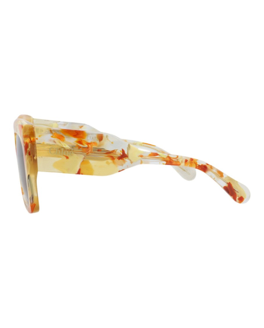 Chloé Square-Frame Sunglasses In Recycled Acetate With Marbled Accents