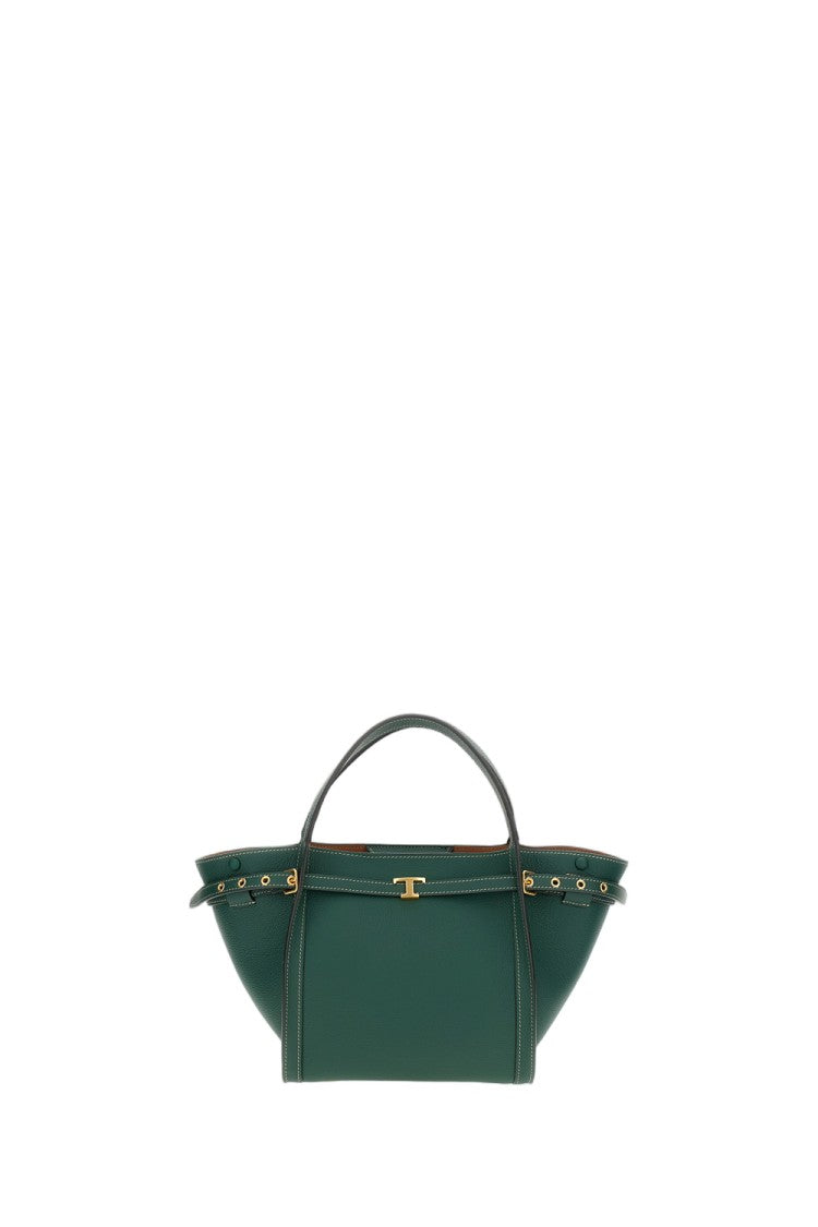 Tod's Structured Green Calfskin Leather Shopping Bag
