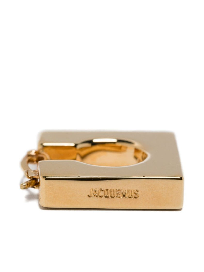 Jacquemus Asymmetrical Gold-Plated Hoop Earrings