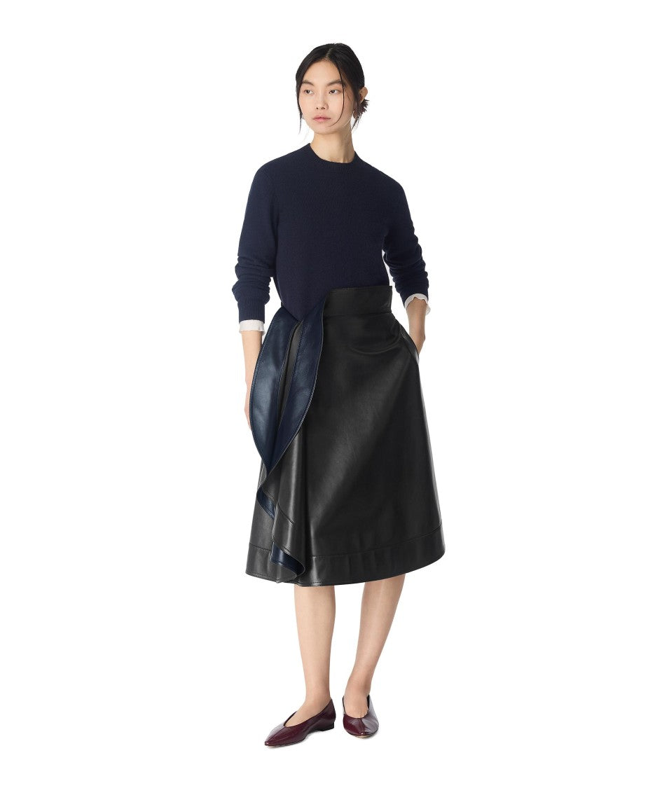 Bottega Veneta Wrap Design Black Skirt