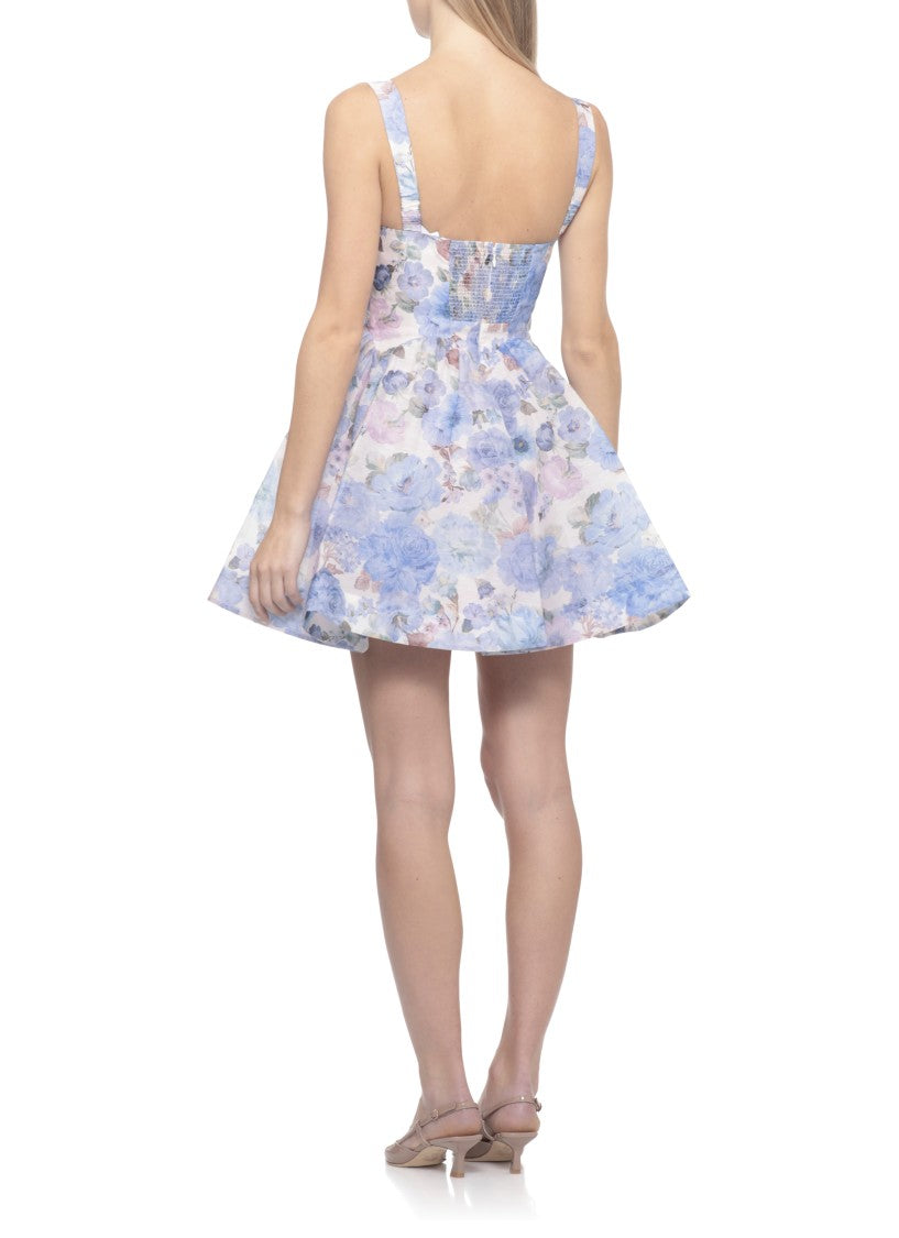Zimmermann Rebellion Drape Dress With Floral Pattern And Fitted Bodice